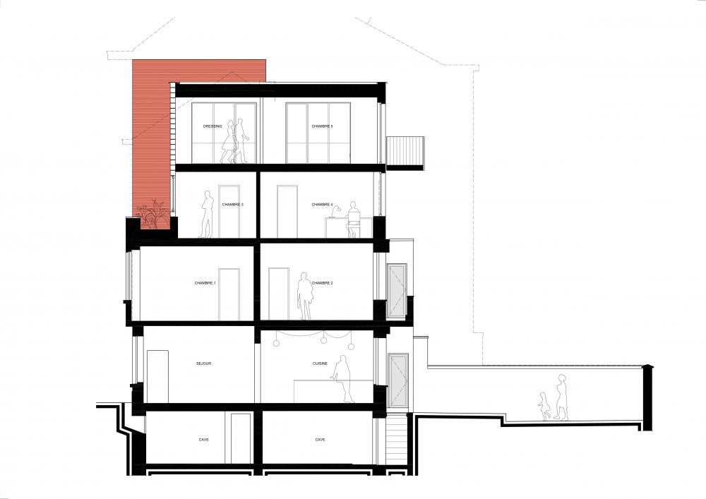 eon architecture bruxelles woluwe saint lambert architecture maison Roche fatale coupe