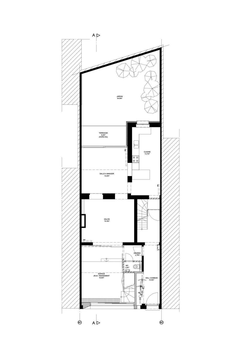 plan du rez-de-chaussée de la maison Dublin 