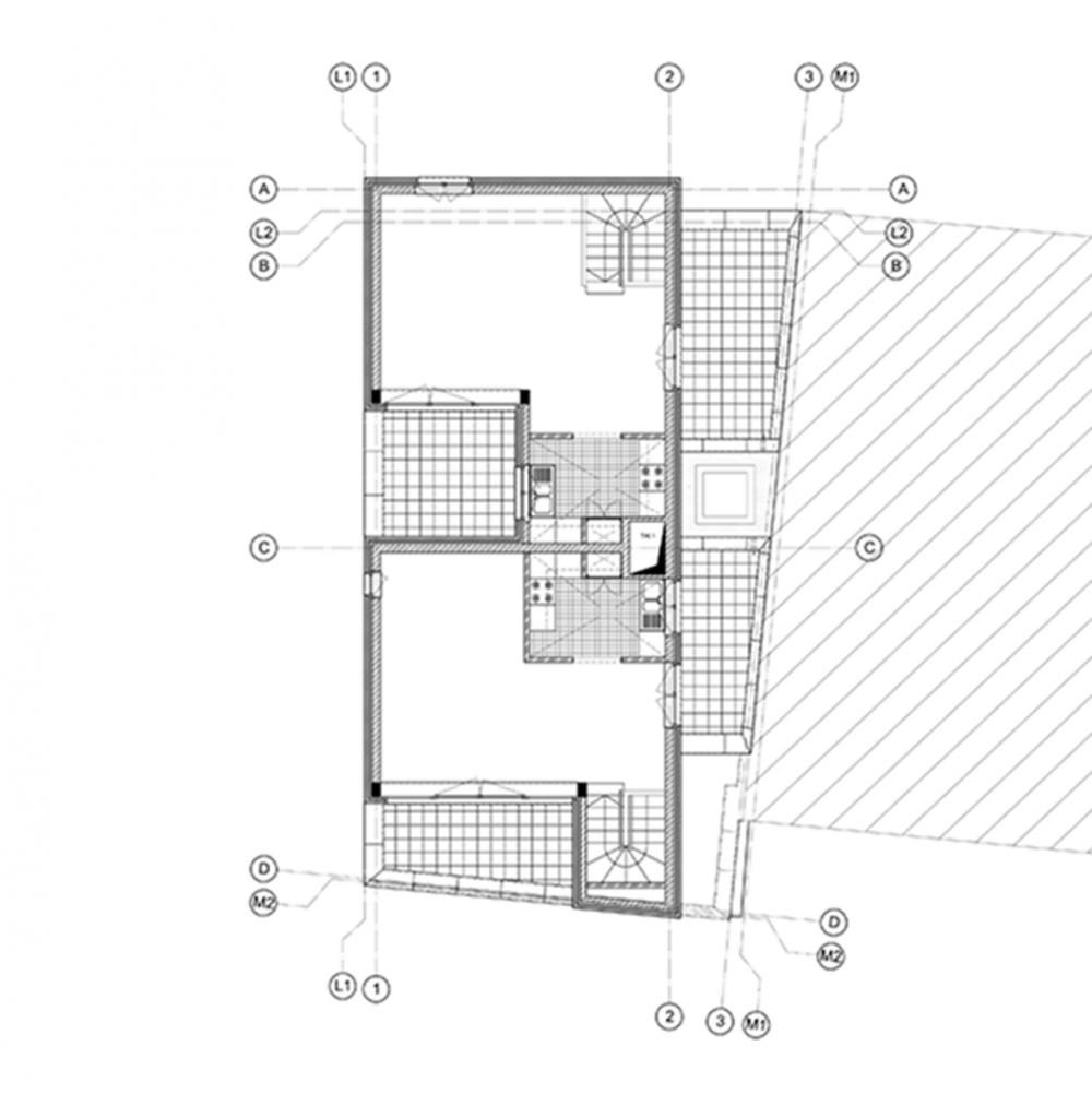 plan du troisième étage des logements Jérusalem