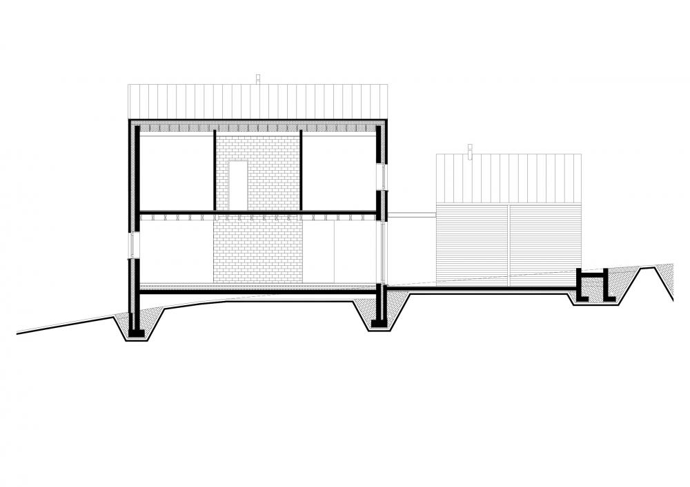 coupe longitudinale de la maison Ranimé 