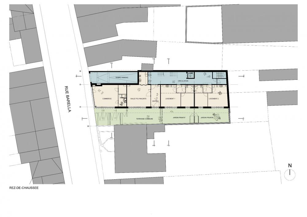 plan du rez-de-chaussée avec fonctions